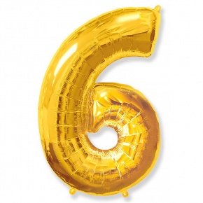 Шар гелиевый цифра 6 (40х102 см) в Бронницах