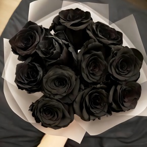 Букет "Черная королева" из 11 черных роз Эквадор (60 см) в Бронницах