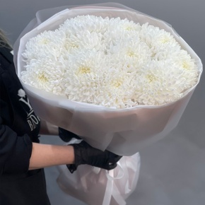 Букет из 11 белых хризантем  в Бронницах