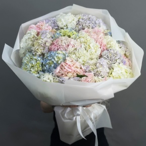 Букет из 23 гортензий микс в Бронницах