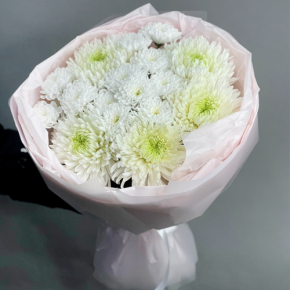 Букет из микса белых хризантем Магнум  в Бронницах