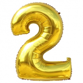 Шар гелиевый цифра 2 (40х102 см) в Бронницах