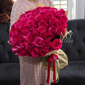 Букет 51 роза Эквадор Пинк Флоид (60 см) в Бронницах