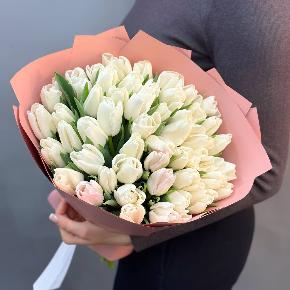 Букет из 49 белых тюльпанов в Бронницах