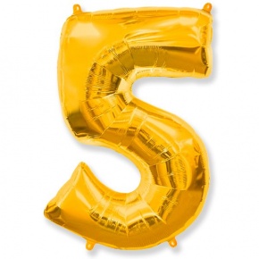 Шар гелиевый цифра 5 (40х102 см) в Бронницах