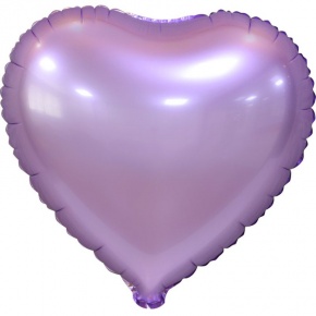 Сердце сиреневое фольгированный шар с гелием (45 см) в Бронницах