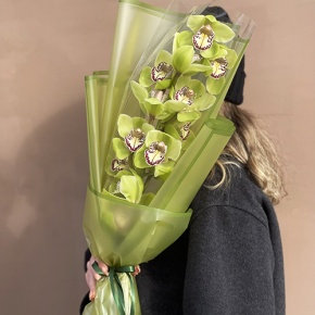 Букет из лаймовой орхидеи в Бронницах