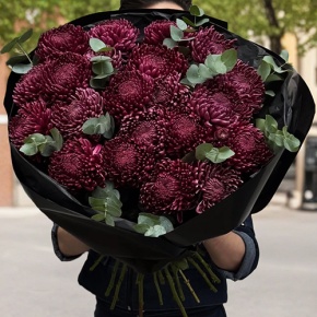 Букет из 21 винной хризантемы Бигоуди в Бронницах