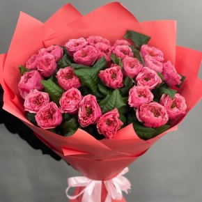 Букет из 25 махровых пионовидных роз Риджентс парк  (70 см) в Бронницах