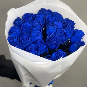 25 синих роз Эквадор (60 см) в Бронницах