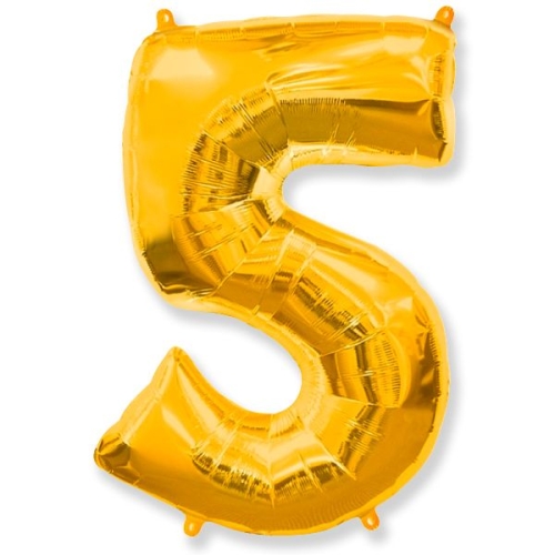 Шар гелиевый цифра 5 (40х102 см) в Бронницах