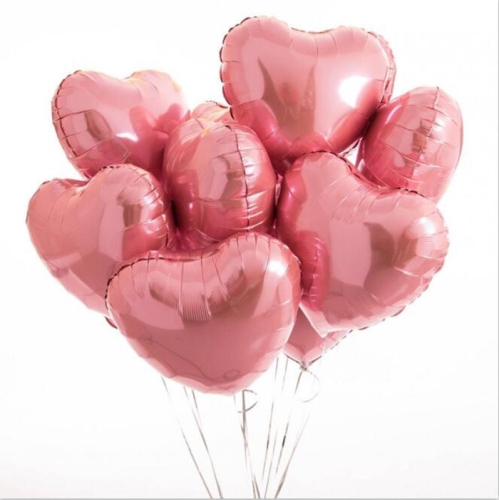 Сердце розовое фольгированный шар с гелием (45 см) в Бронницах