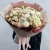 Букет "Шаганэ" из ранункулюсов, хризантем Момоко, озатамнуса, кустовых роз сорта Таня, эустом и гортензий в Бронницах