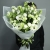 Букет "Грин ти" из кустовых роз, гербер и эустом в Бронницах