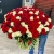 Букет 151 роза красный и белый микс (60 см) в Бронницах