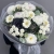 Букет "Белоснежная нежность" из георгин, брассики, хризантем Ньютон, эрингиума и гербер в Бронницах